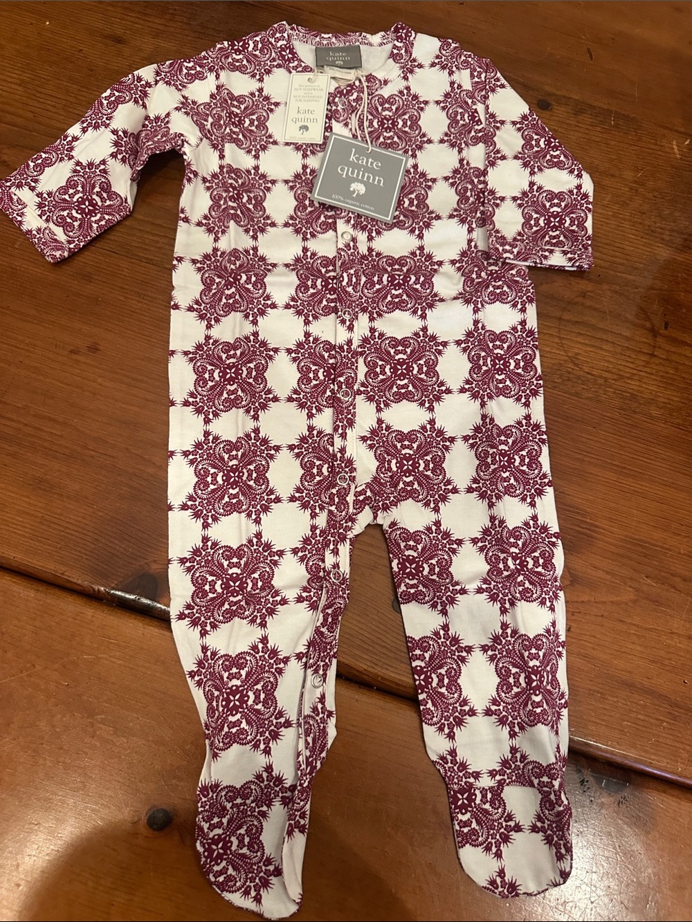 Kate Quinn Organics Bloom Classic Footie Jumpsuit 100% Organic Cotton NWT